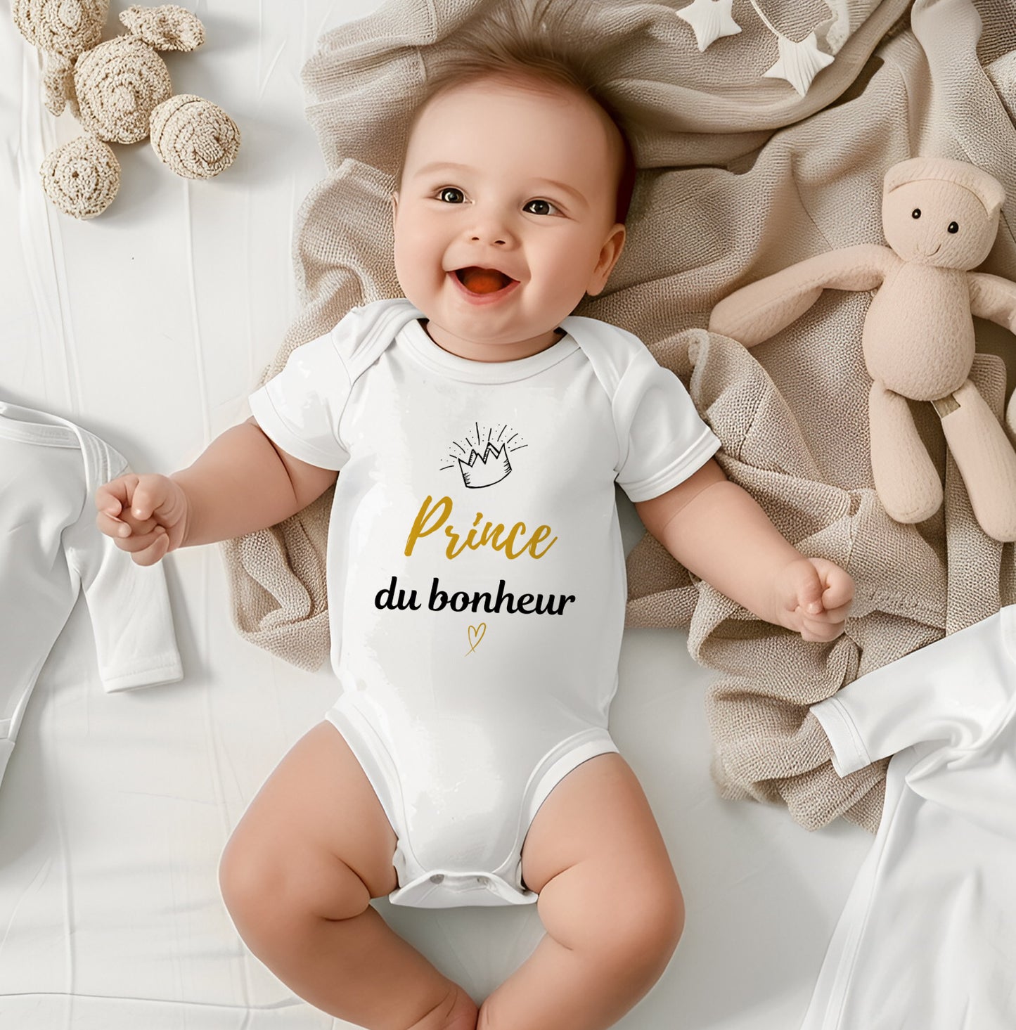 Body assorti t-shirt maman " Prince du bonheur "