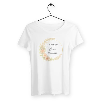 T-shirt blanc future mariée motif floral